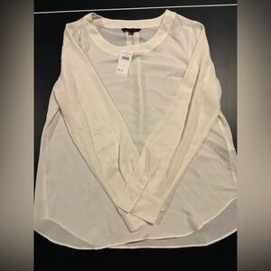 Banana Republic Cream Cuffed Sleeve Blouse